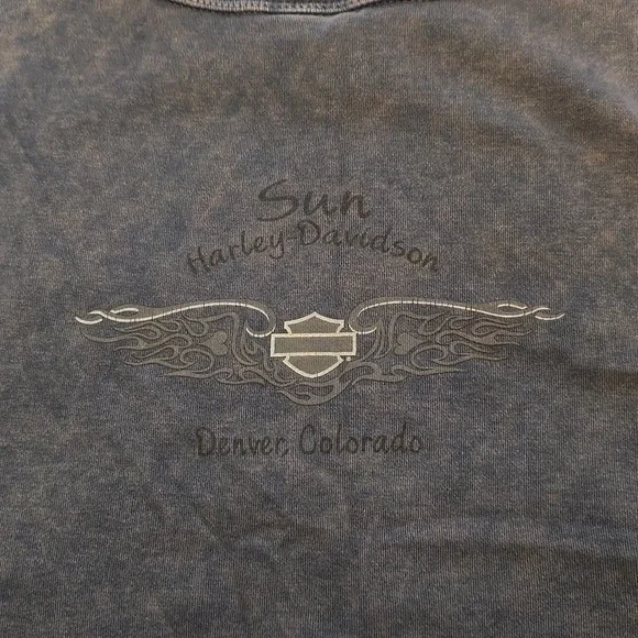 Grey/Blue ladies Harley-Davidson sleeveless tank. Size large - Picture 4 of 4